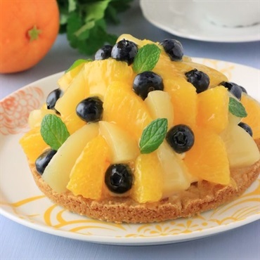 オレンジとブルーベリーのざくざくクランブルタルト