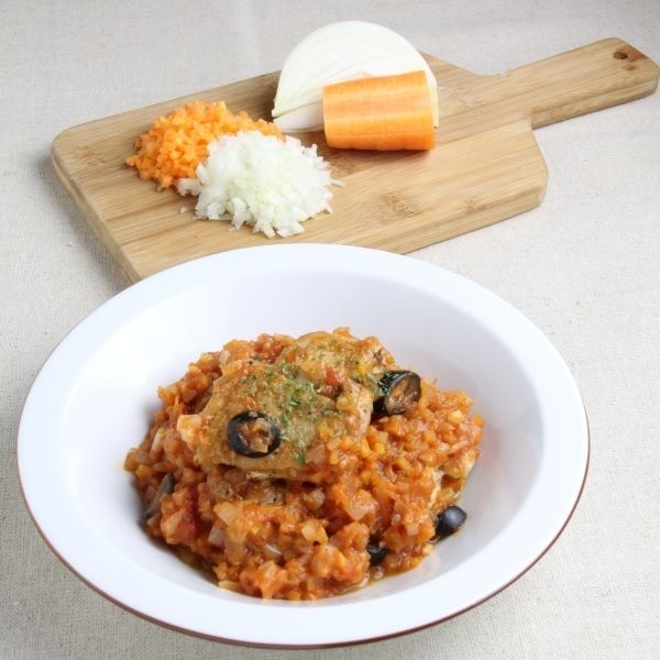 切り方の基本～みじん切り～鶏肉の野菜たっぷりトマトソース